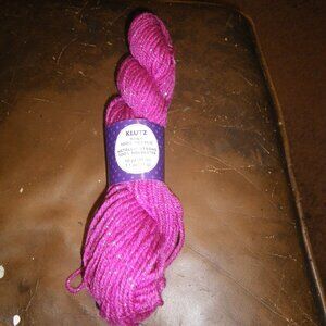 1 Hank KLUTZ Metallic Strand Yarn - Color Pink & Silver - 50 yds.